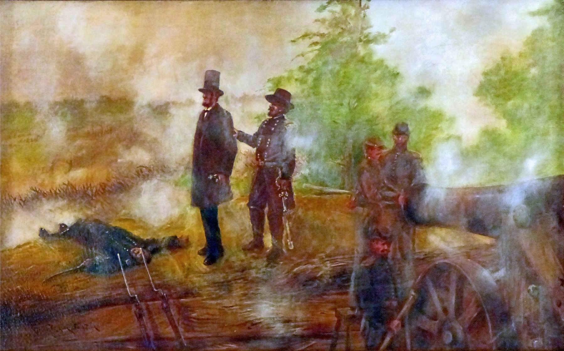 Abraham Lincoln at the Battle of Fort Stevens image. Click for full size.