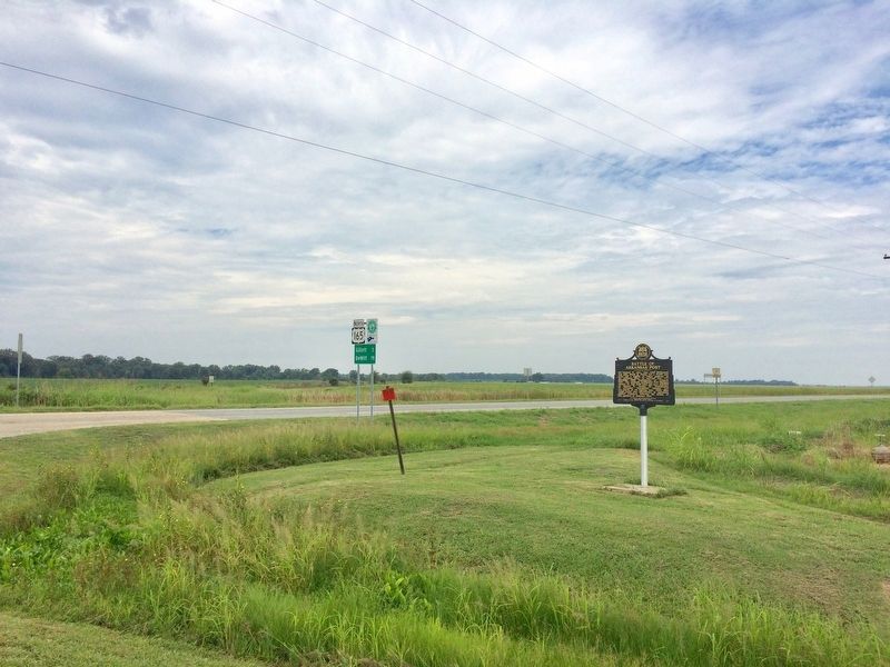 View of marker looking north on U.S. 165. image, Touch for more information
