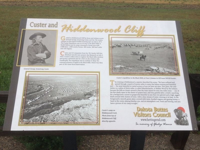 Custer and Hiddenwood Cliff Marker image. Click for full size.