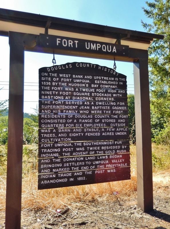Fort Umpqua Marker (<i>wide view</i>) image, Touch for more information