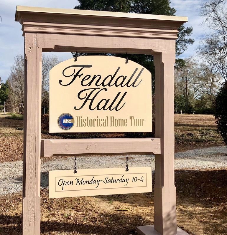 Fendall Hall entrance sign. image. Click for full size.