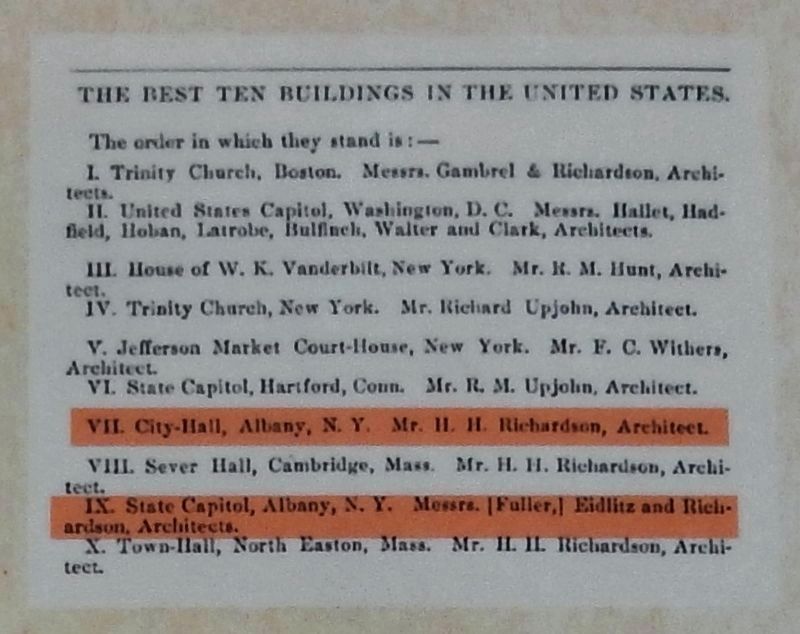 <i>American Architect and Building News</i>, 1855, "Ten Best Buildings in the United States" image, Touch for more information