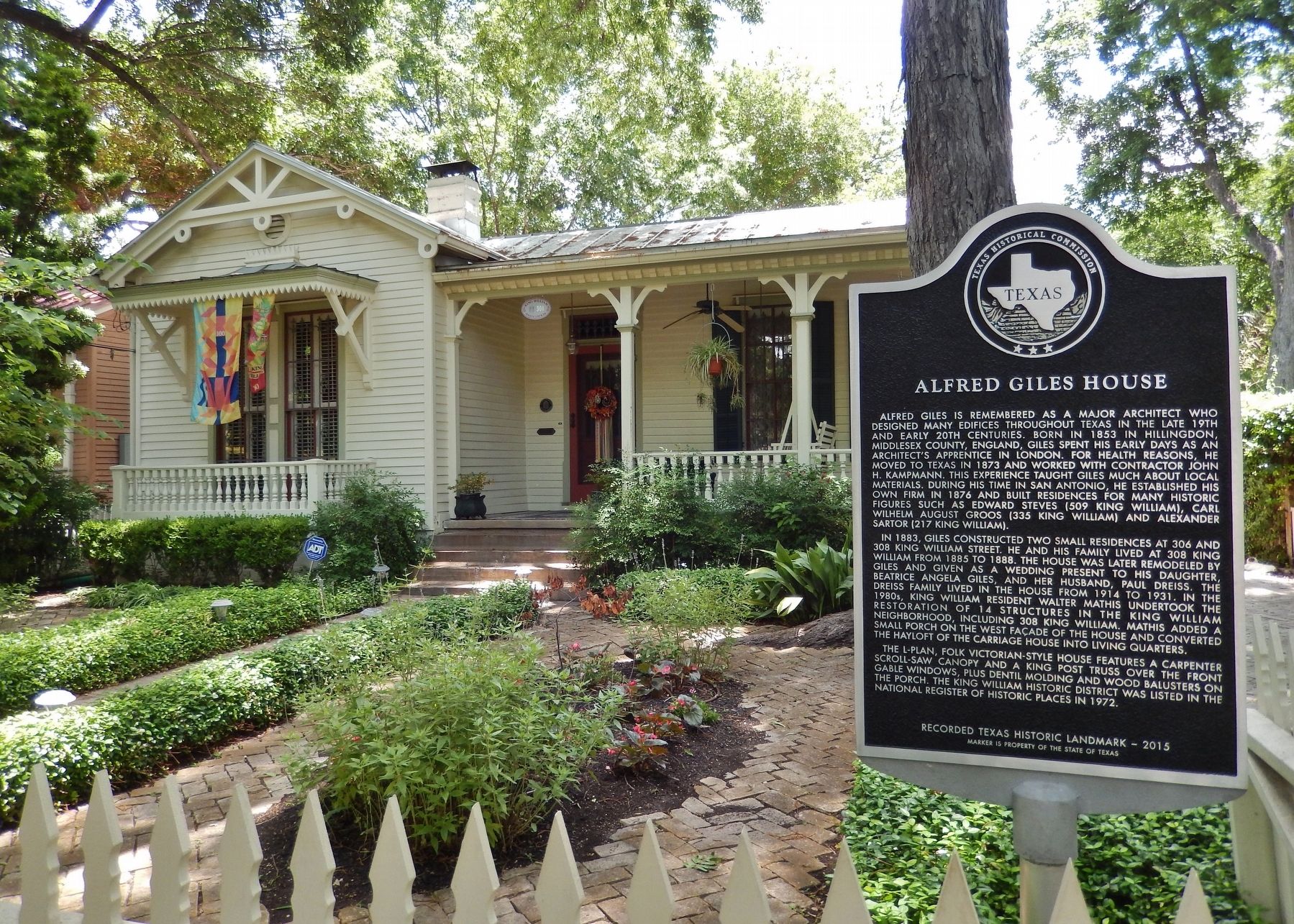 Alfred Giles House Marker (<i>wide view</i>) image, Touch for more information
