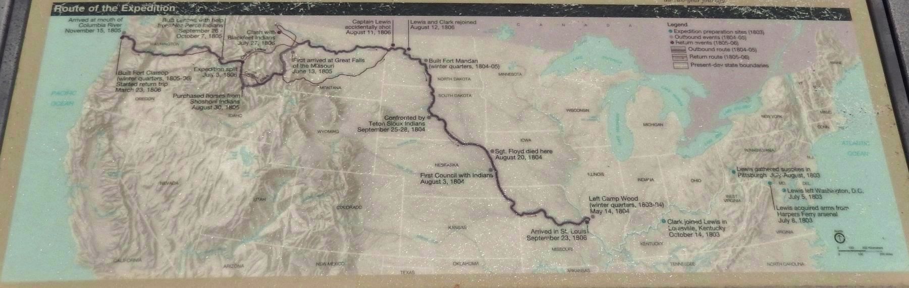 Marker detail: Lewis and Clark Expedition Map image, Touch for more information