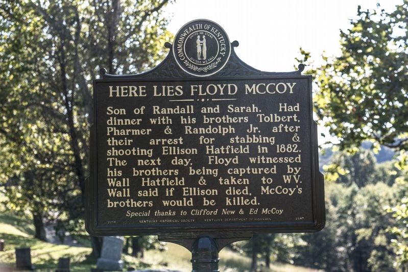 Here Lies Floyd McCoy side of marker image, Touch for more information