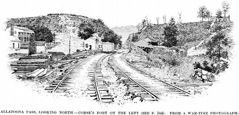 Allatoona Pass, Looking North<br>Corse's Fort on the left. image. Click for full size.