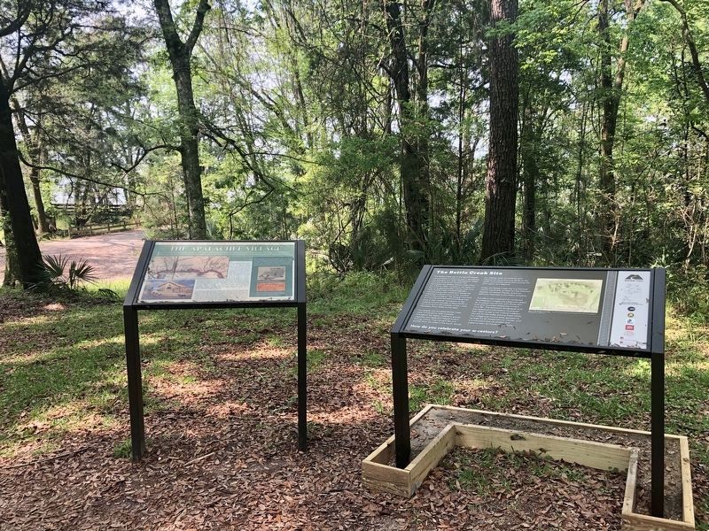 <big>The Apalachee Village Marker on left. </big> image. Click for full size.