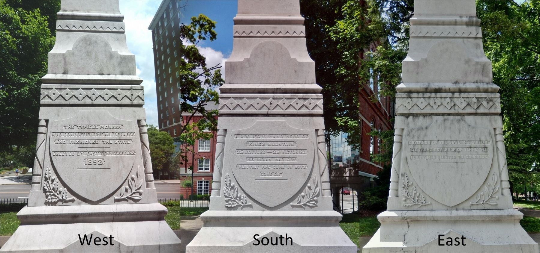 Governor John Sevier Marker (<i>west, south & east sides</i>) image, Touch for more information