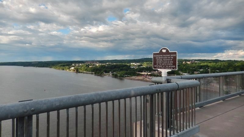 Poughkeepsie Railroad Bridge Marker<br>(<i>view looking northeast across Hudson River</i>) image, Touch for more information