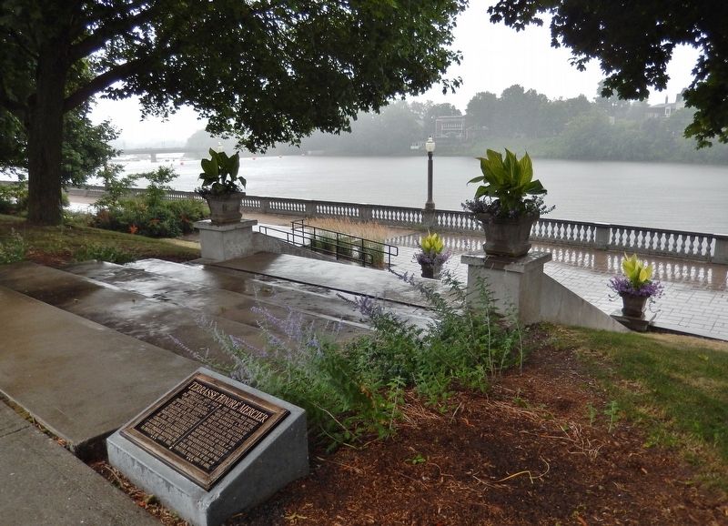 Honor Mercier Terrace Marker<br>(<i>wide view • Yamaska River in background</i>) image, Touch for more information