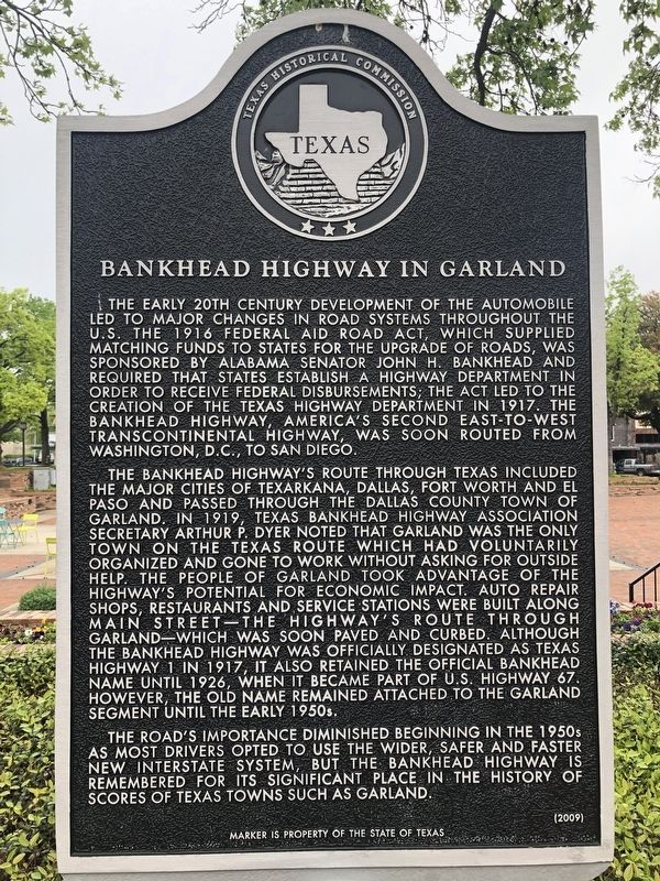 Bankhead Highway In Garland Historical Marker 