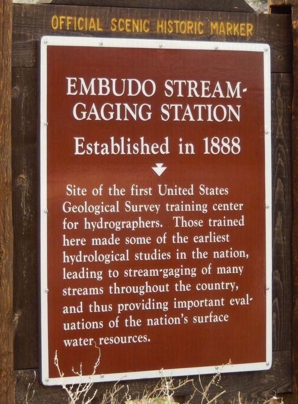 Embudo Stream-Gaging Station Marker image, Touch for more information