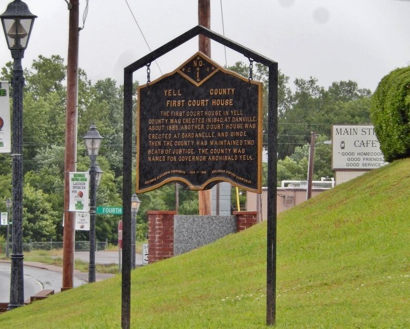 Yell County First Court House Marker image, Touch for more information