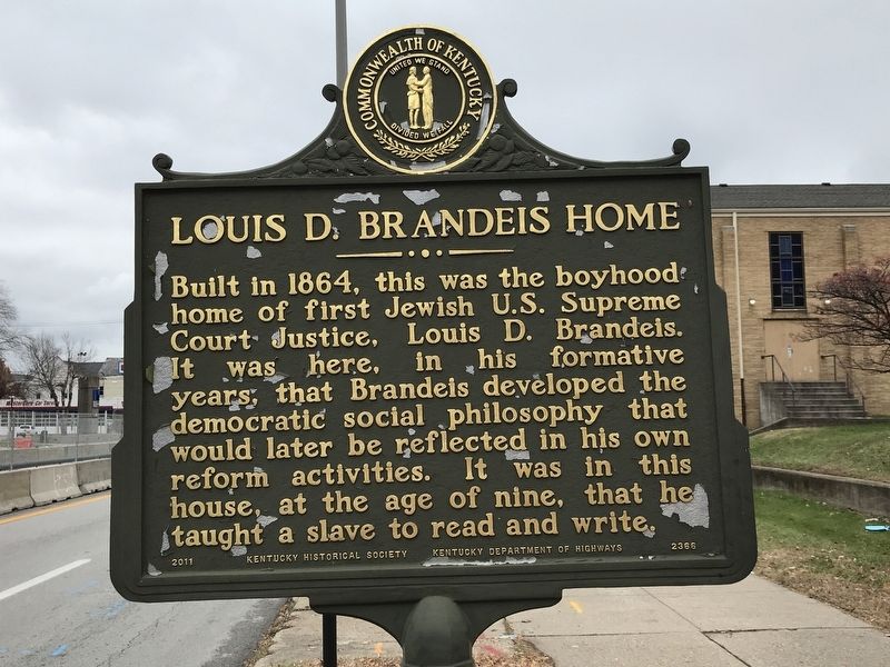 Louis D Brandeis with his brother Alfred on his last visit to Louisville  May 1922. Louis Brandeis was born in Louisville, Kentucky in 1856 to a  family tolerant of Jewish and Christian