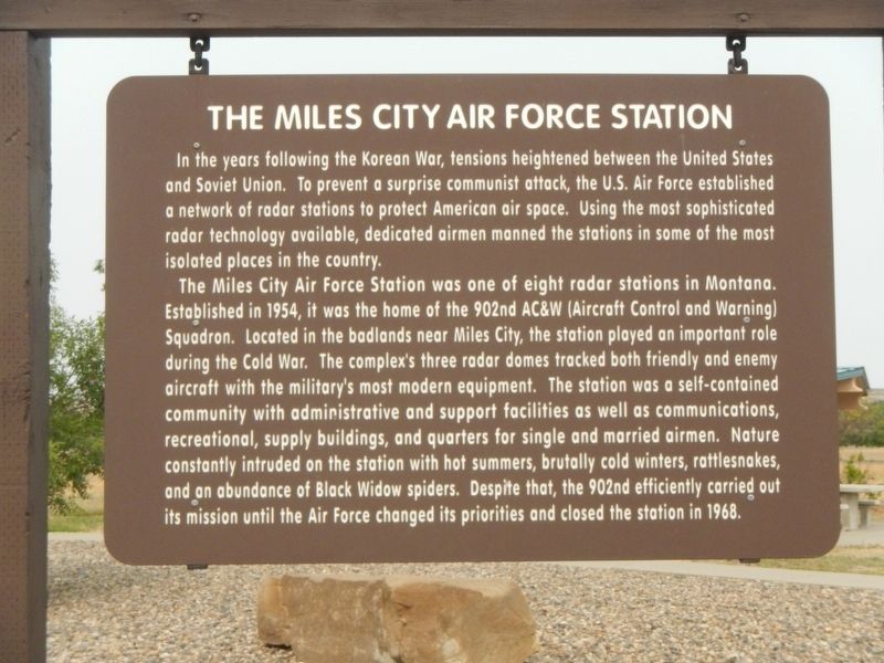 The Miles City Air Force Station Marker. Click for full size. The Miles City Air Force Station Marker image. Click for full size.