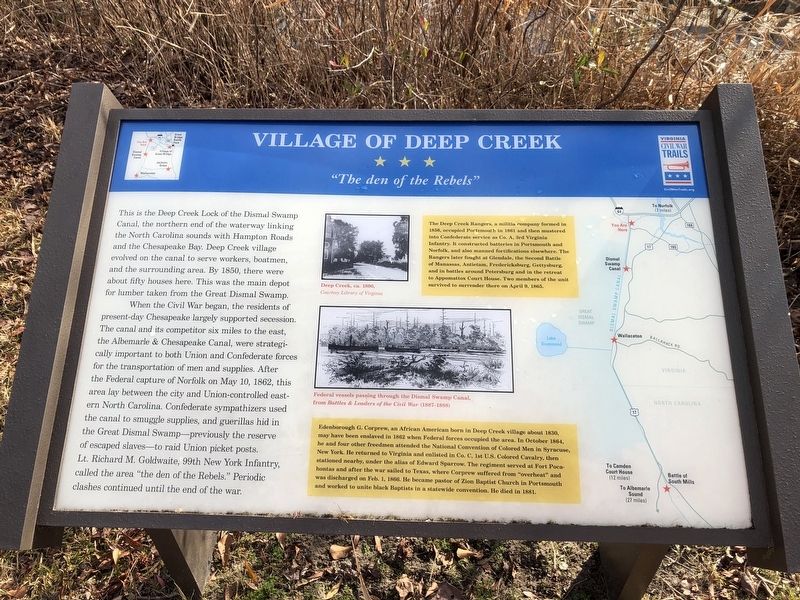 Village of Deep Creek Marker image. Click for full size.