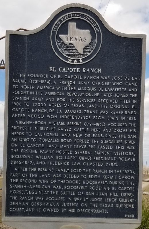 El Capote Ranch Historical Marker