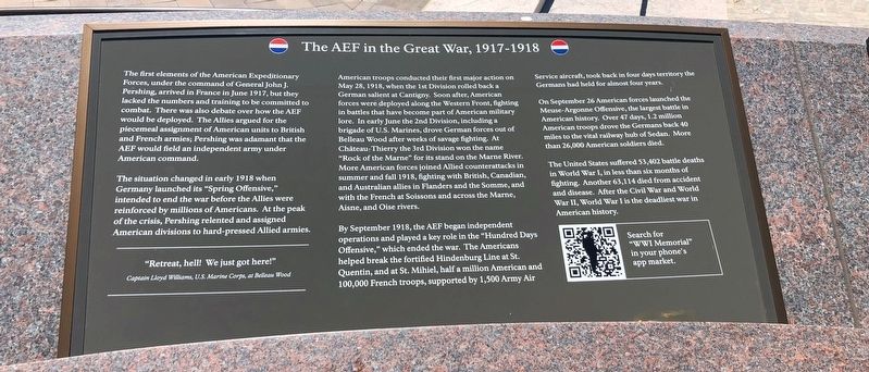 The AEF in the Great War, 1917-1918 Marker image. Click for full size.