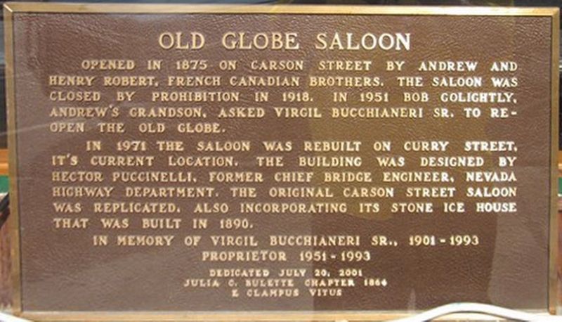 Old Globe Saloon Marker image, Touch for more information
