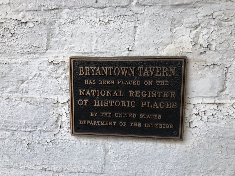 National Register of Historic Places plaque on the Bryantown Tavern image. Click for full size.