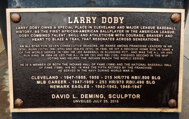 Indians honor Larry Doby by unveiling bronze statue outside Progressive  Field - ESPN