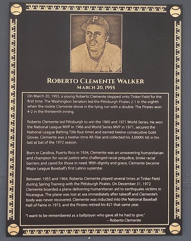 Roberto Clemente Walker Historical Marker