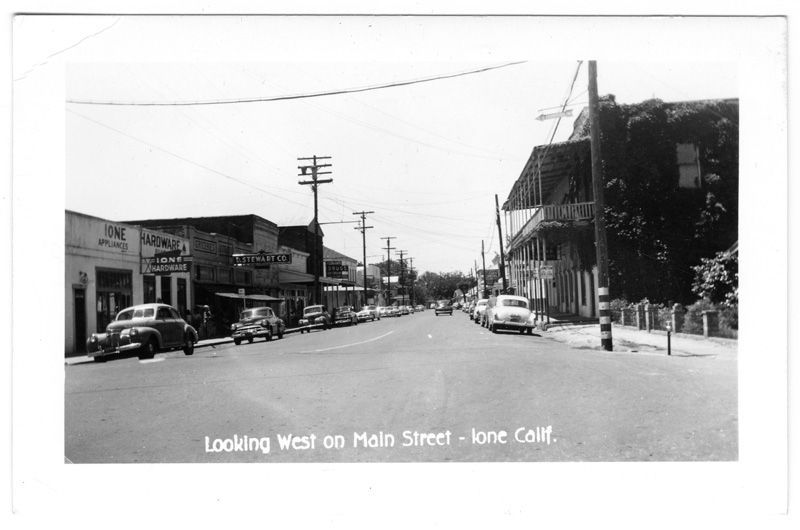<i>Looking West on Main Street, Ione, Calif.</i> image. Click for full size.