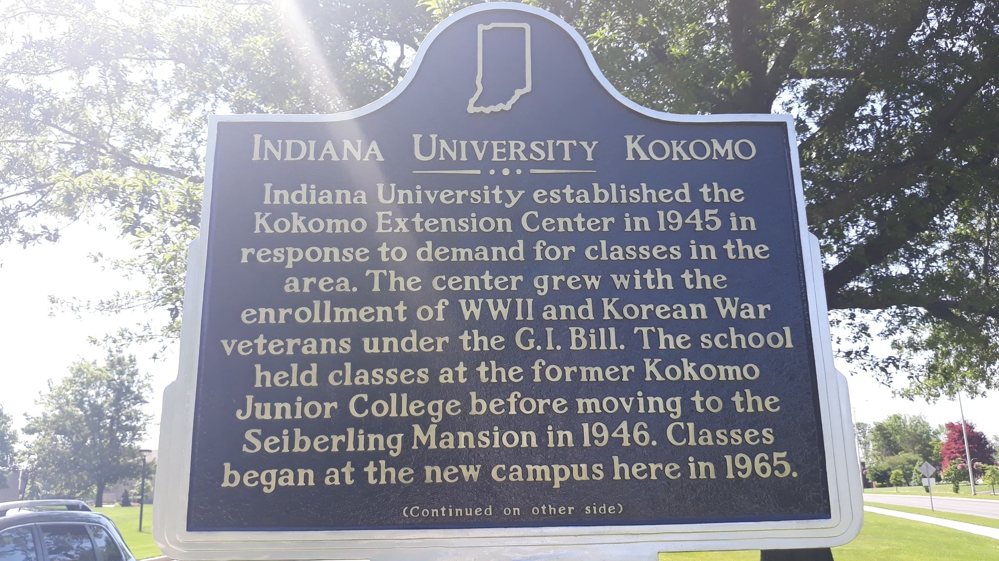 Photo Indiana University Kokomo Marker