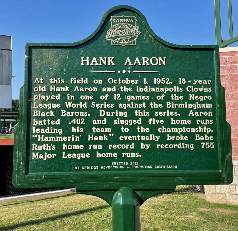 Hank Aaron's 715th Home Run Marker and Monument - Clio