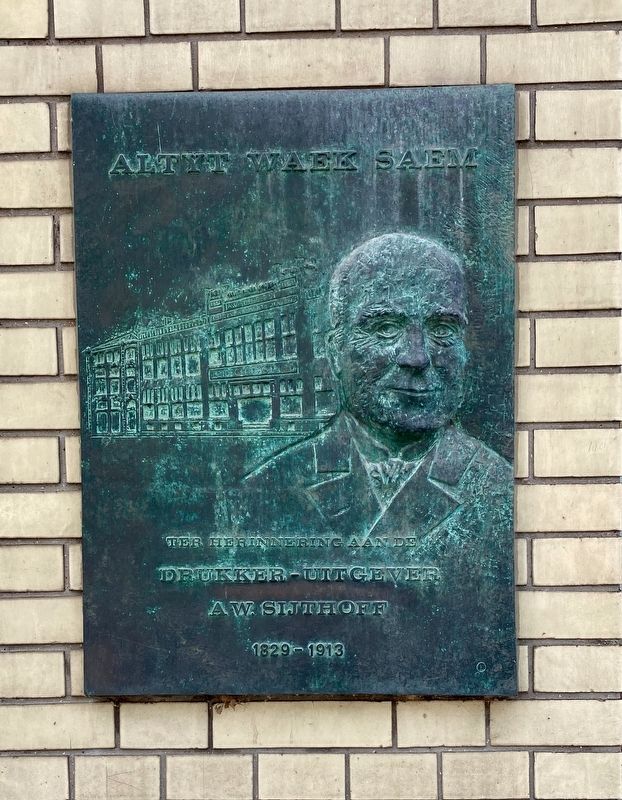 A.W. Sijthoff commemorative plaque image. Click for full size.