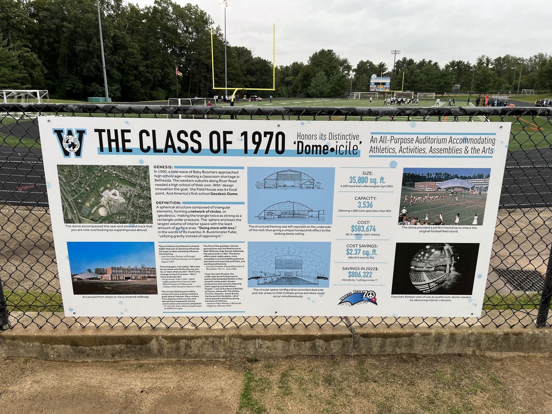 The Class of 1970 Honors Its Distinctive 'Domeicile' Marker image. Click for full size.