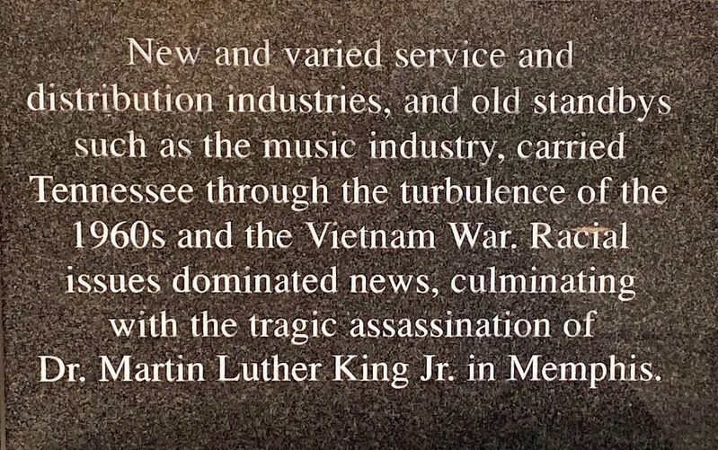 Industries in Tennessee during the 1960s and the assassination of Dr. MLK Jr. Marker image. Click for full size.