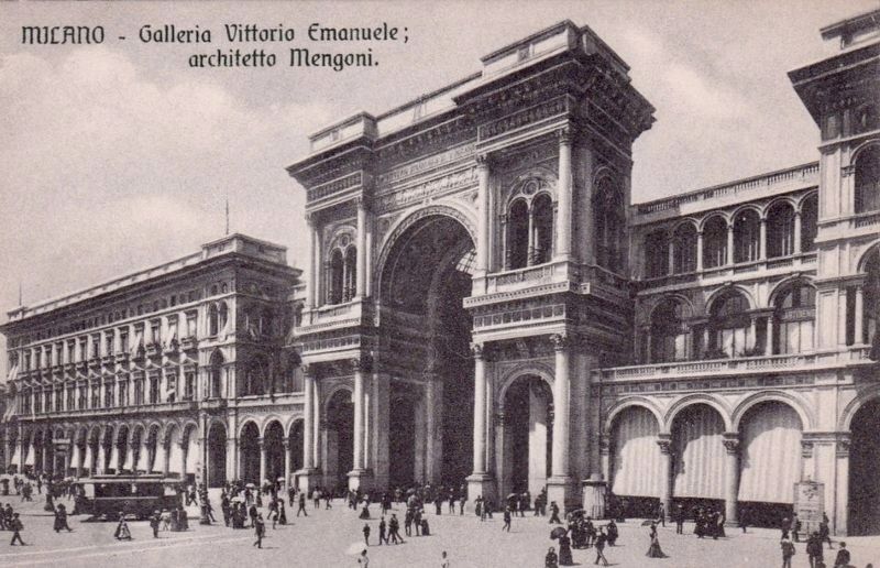Galleria Vittorio Emanuele II; architetto Mengoni image. Click for full size.