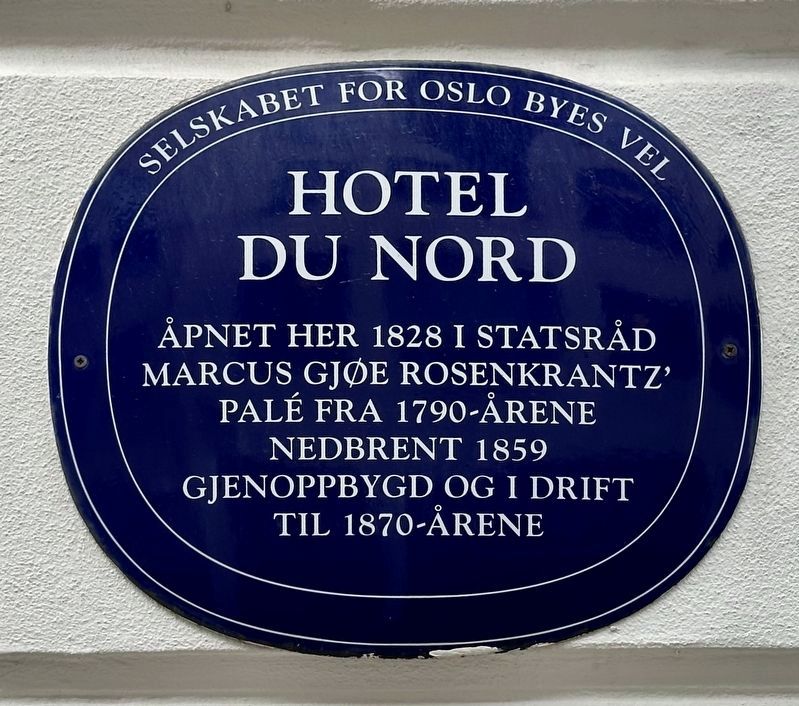 Hotel Du Nord Marker - wide view image. Click for full size.