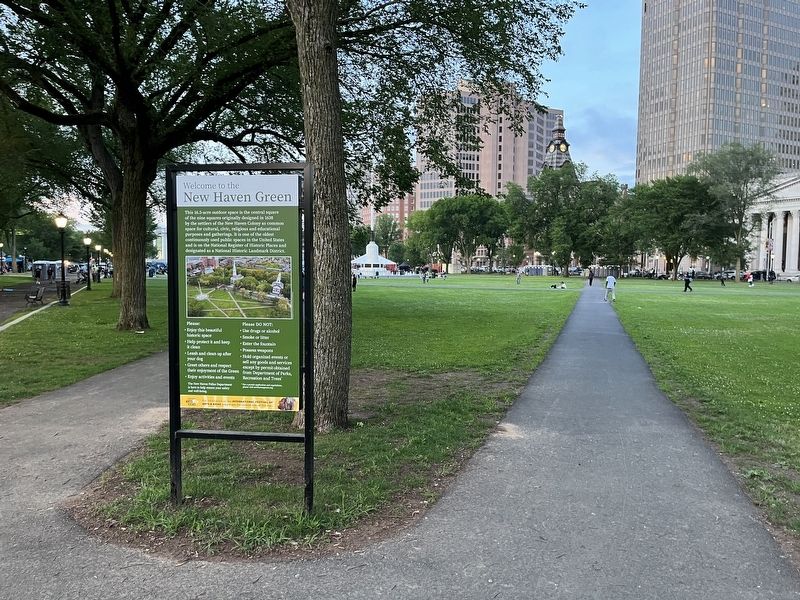 Welcome to the New Haven Green Marker image, Touch for more information