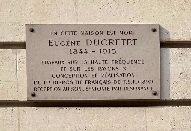 Eugne Ducretet Marker image. Click for full size.