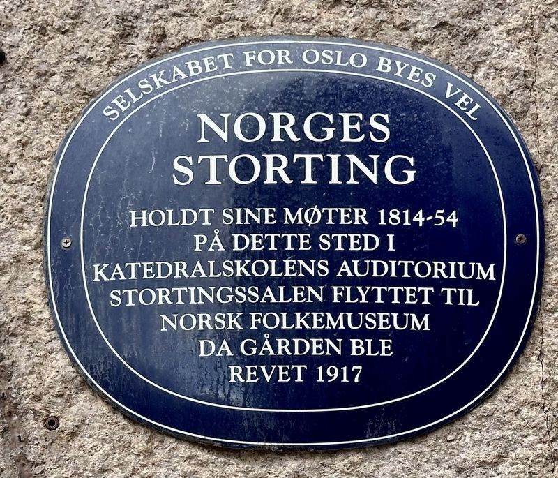 Norges Storting / The Norwegian Parliament Marker image. Click for full size.