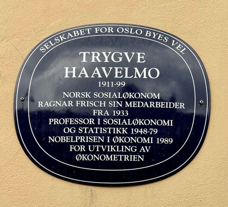 Trygve Haavelmo (1911-99) Marker image. Click for full size.