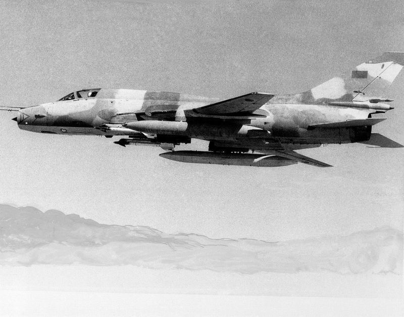 Libyan Soviet-Made SU-22M3 Fighter Aircraft image. Click for full size.