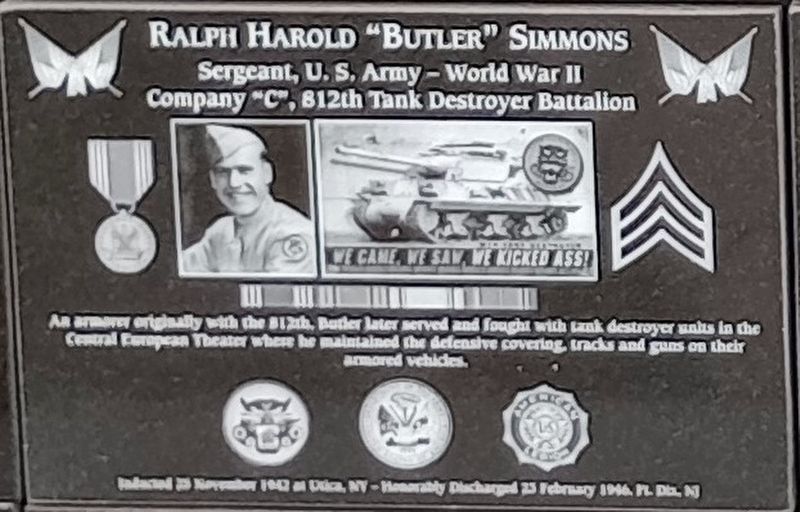 Ralph Harold "Butler" Simmons Marker image. Click for full size.