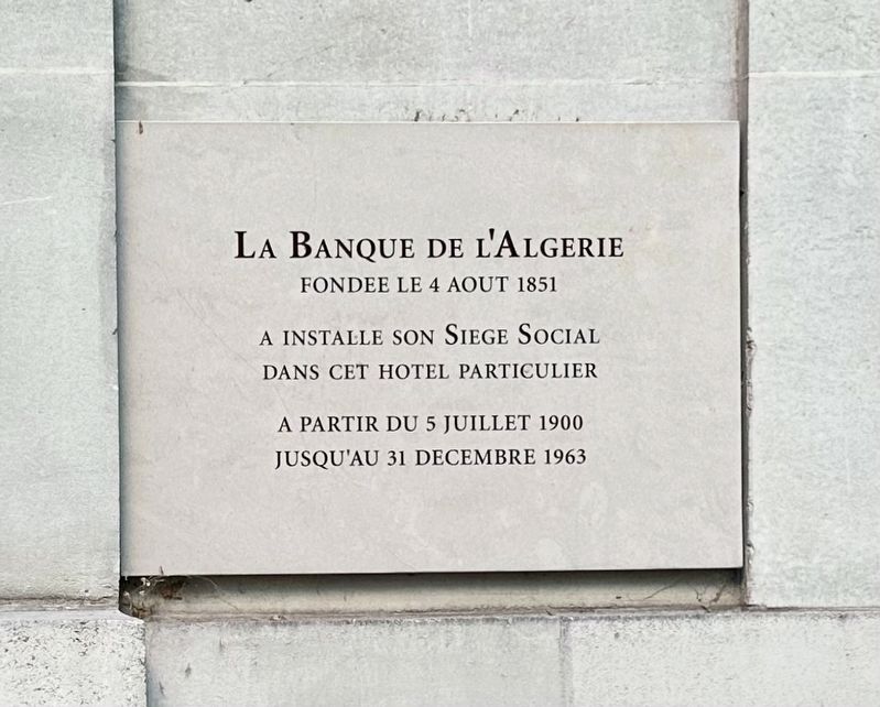La Banque de lAlgerie / The Bank of Algeria Marker image. Click for full size.