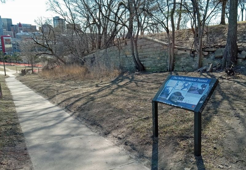 The Selby Streetcar Tunnel Marker at the southwest corner of Cathedral Hill Park image, Touch for more information