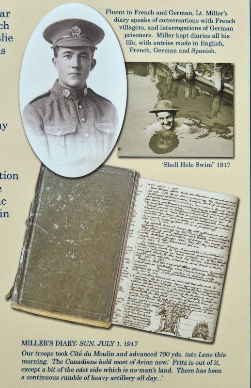 Lt. Leslie H. Miller and the Vimy Oaks marker photo detail image. Click for full size.