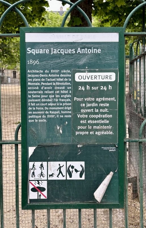 Square Jacques Antoine 1896 Marker image. Click for full size.