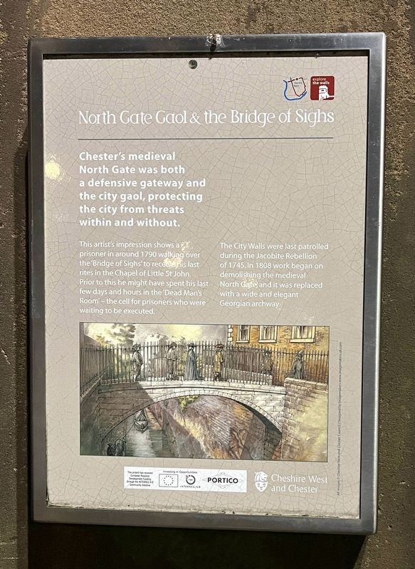 North Gate Gaol & the Bridge of Sighs Marker image. Click for full size.