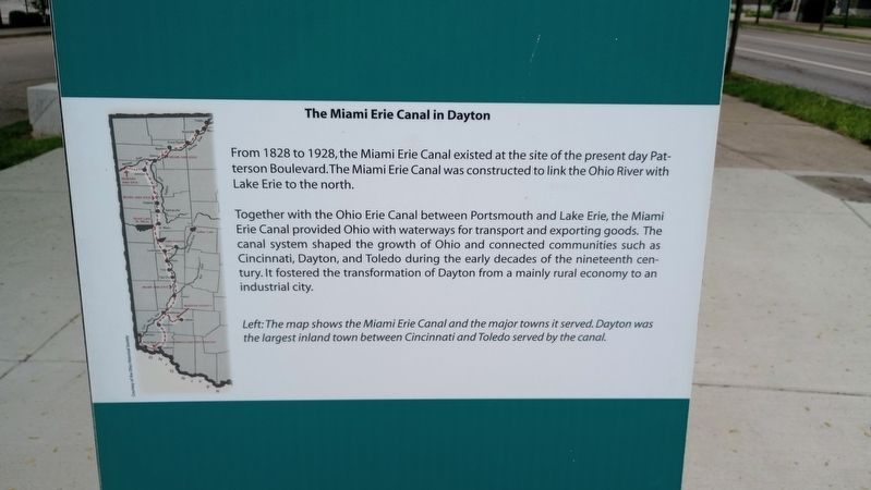The Miami Erie Canal in Dayton Marker image. Click for full size.