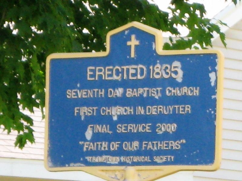 Seventh Day Baptist Church Marker as it looked in 2015 image. Click for full size.