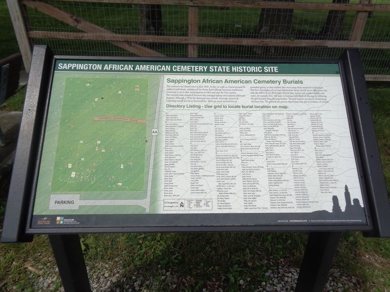 Sappington African American Cemetery Burials Marker image. Click for full size.