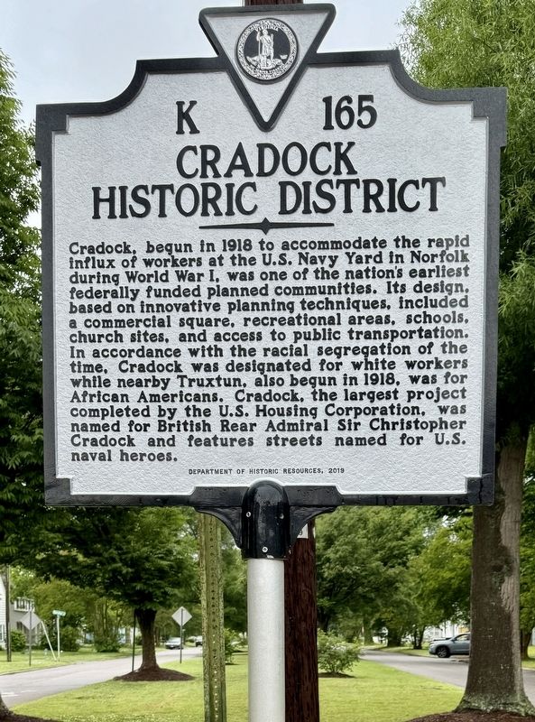 Cradock Historic District Marker image. Click for full size.