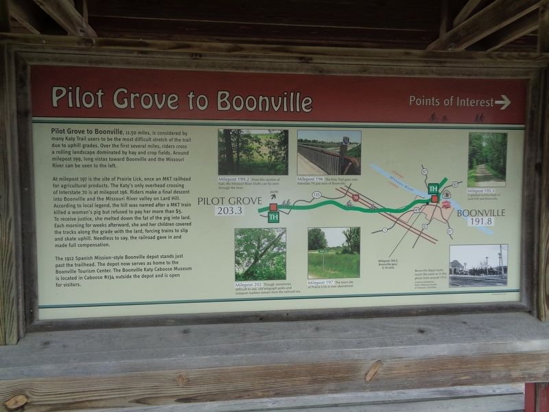 Pilot Grove to Boonville Marker image. Click for full size.